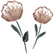 Icône avec deux fleurs roses